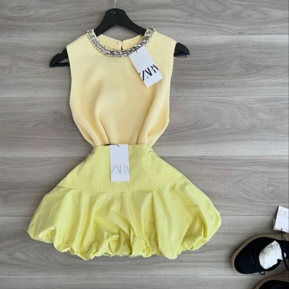 ZARA JEWEL PLAIN KNIT TOP - Picture 1 of 10